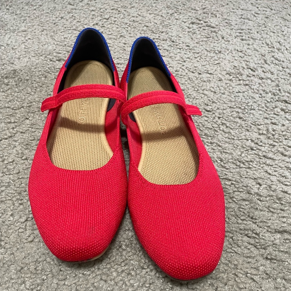 Rothy's Vibrant Red Square Toe Mary Jane